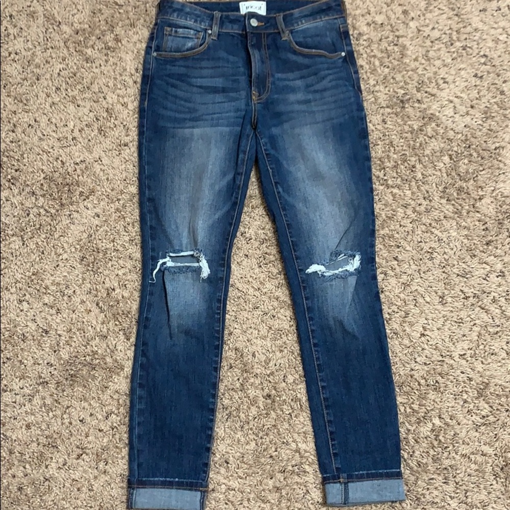 Dark Ripped Knee Jeans